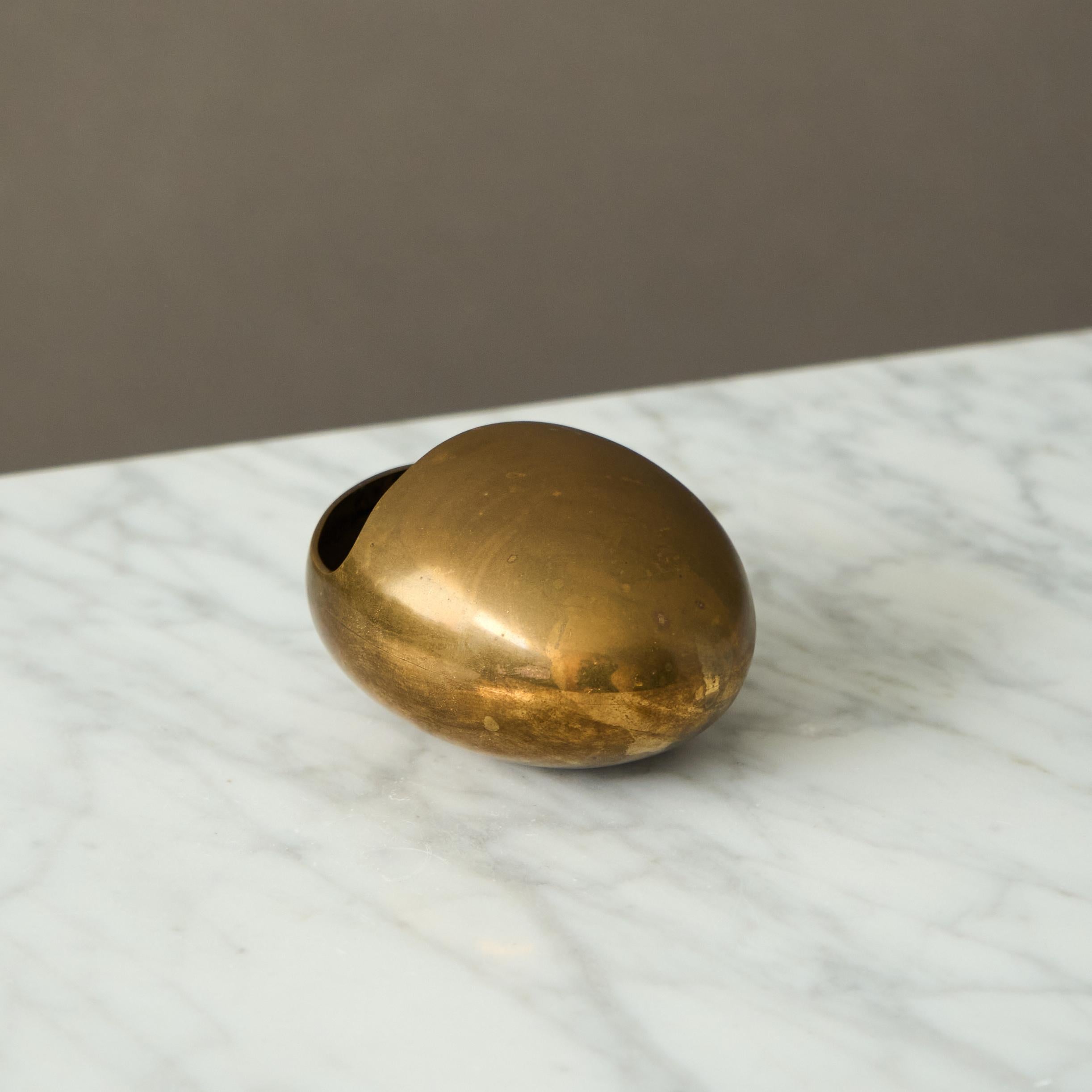 Danish Modernist Smile Brass Ashtray or Incense Burner by Carl Cohr, 1950s Pulido