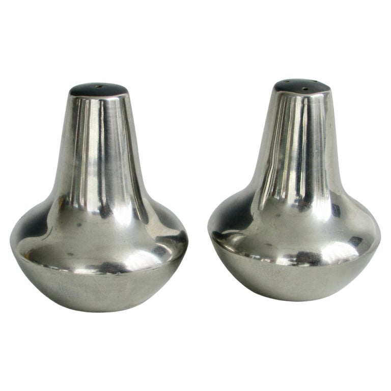 Danish Modernist Stainless Steel Salt Pepper Shakers For Sale at 1stDibs