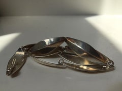 Collier à feuilles en argent sterling de style moderniste danois de Bent Knudsen, années 1960