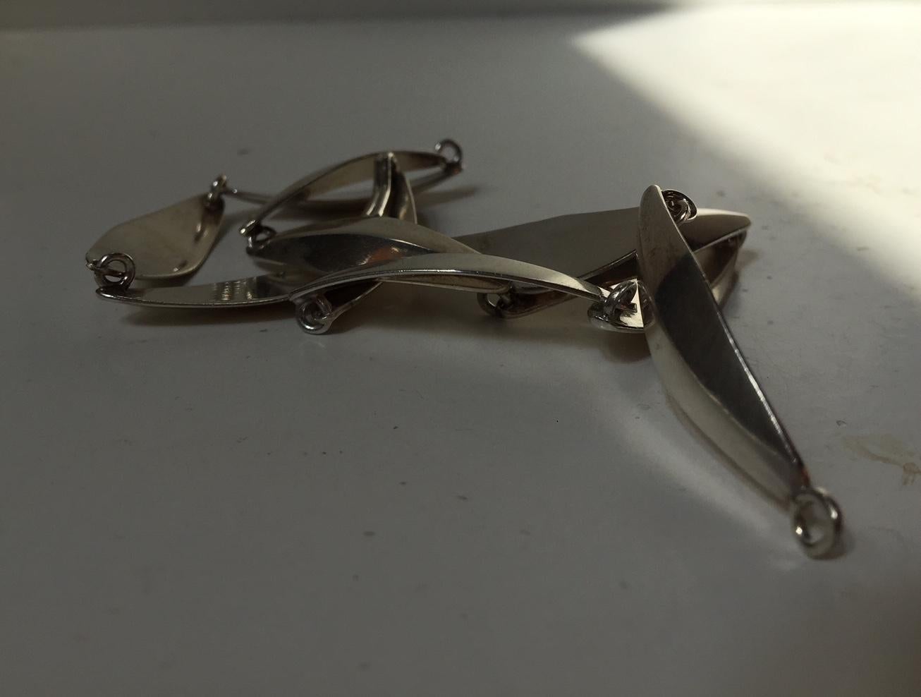 Danish Modernist Sterling Necklace by Bent Knudsen, 1960s In Good Condition In Esbjerg, DK