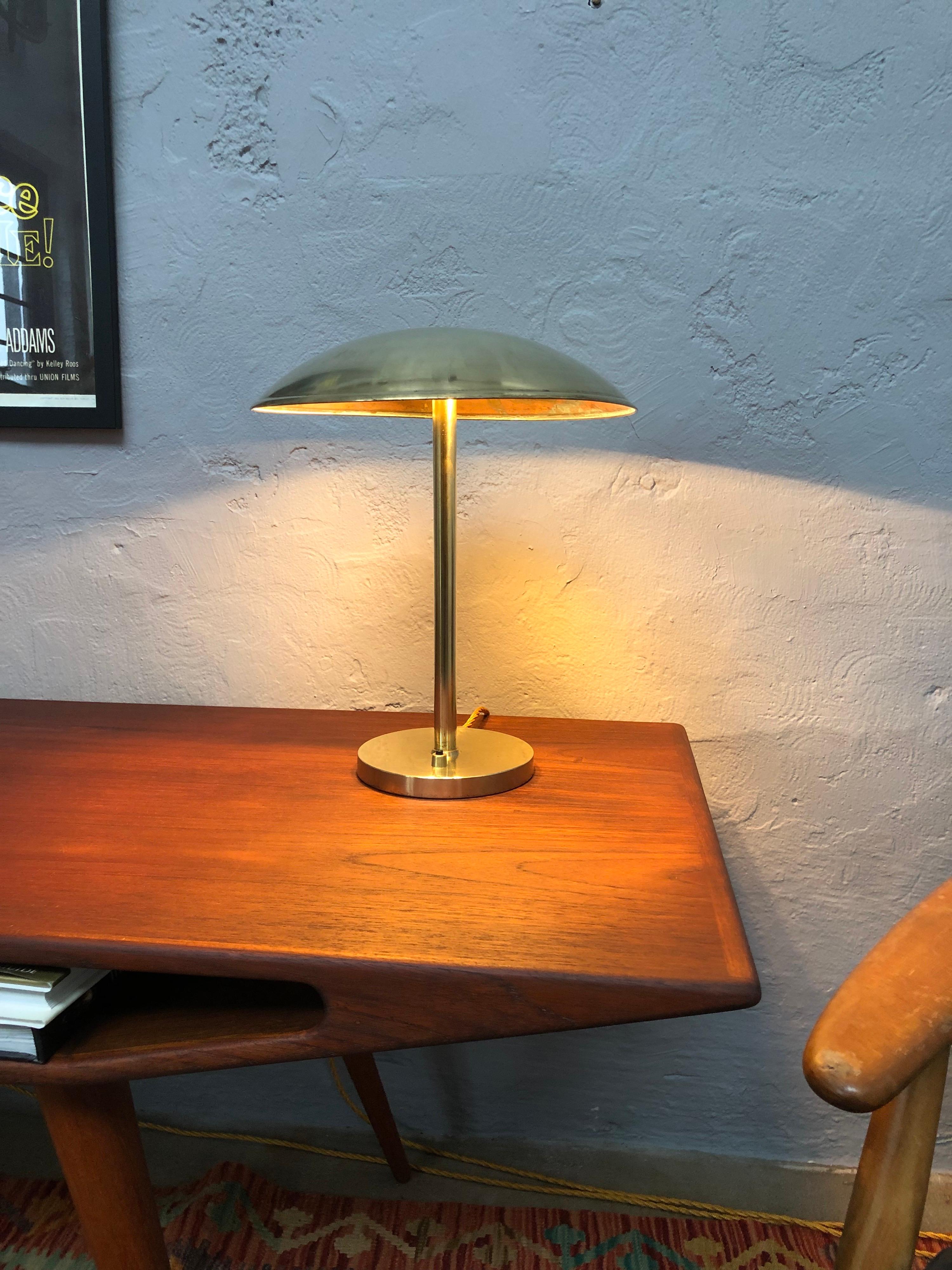 A Pair of Danish Modernist Table Lamp in Brass from the 1940s by Lyfa 13