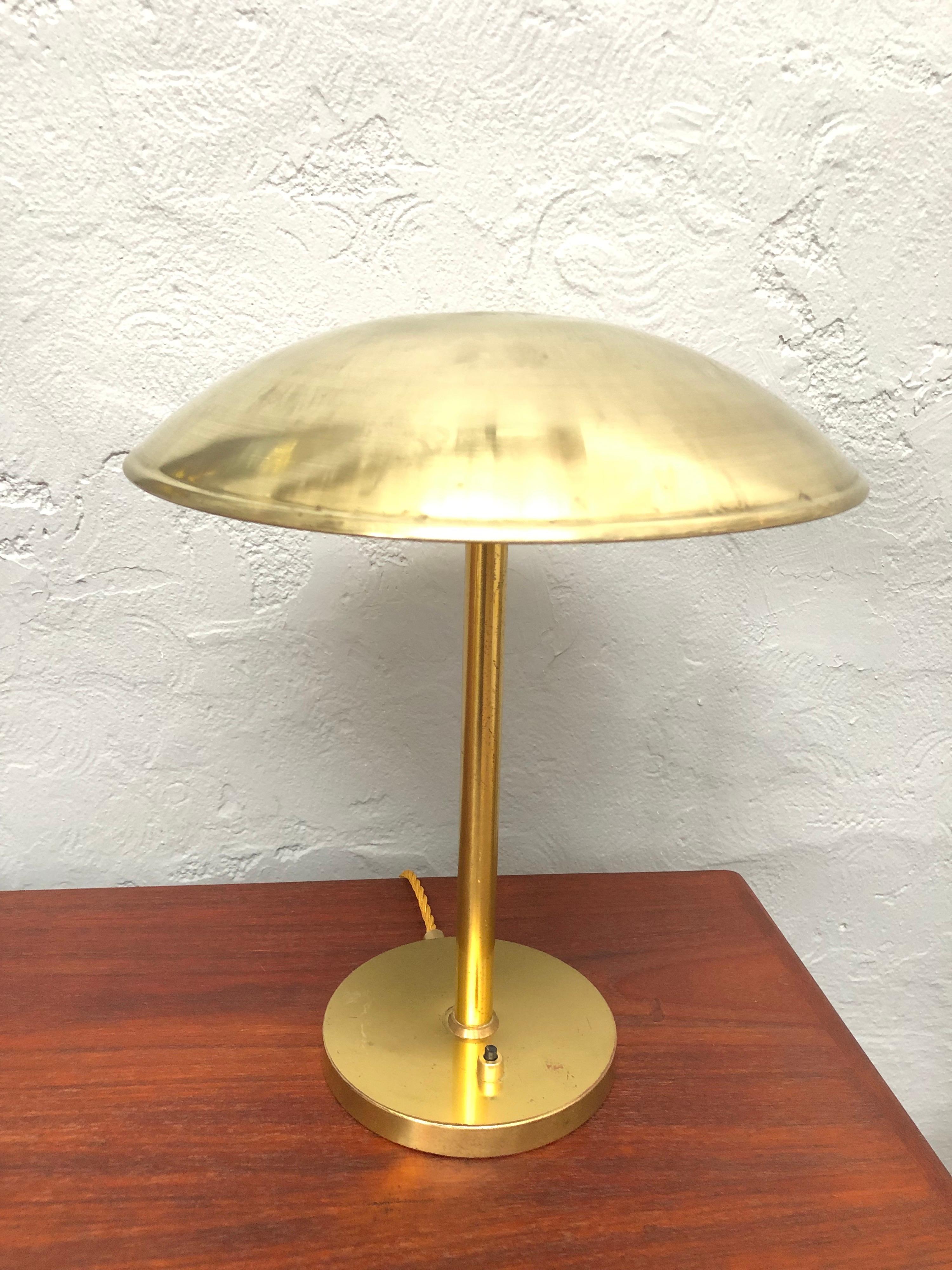 Scandinavian Modern Danish Modernist Table Lamp in Brass from the 1940s by Lyfa With Provenance