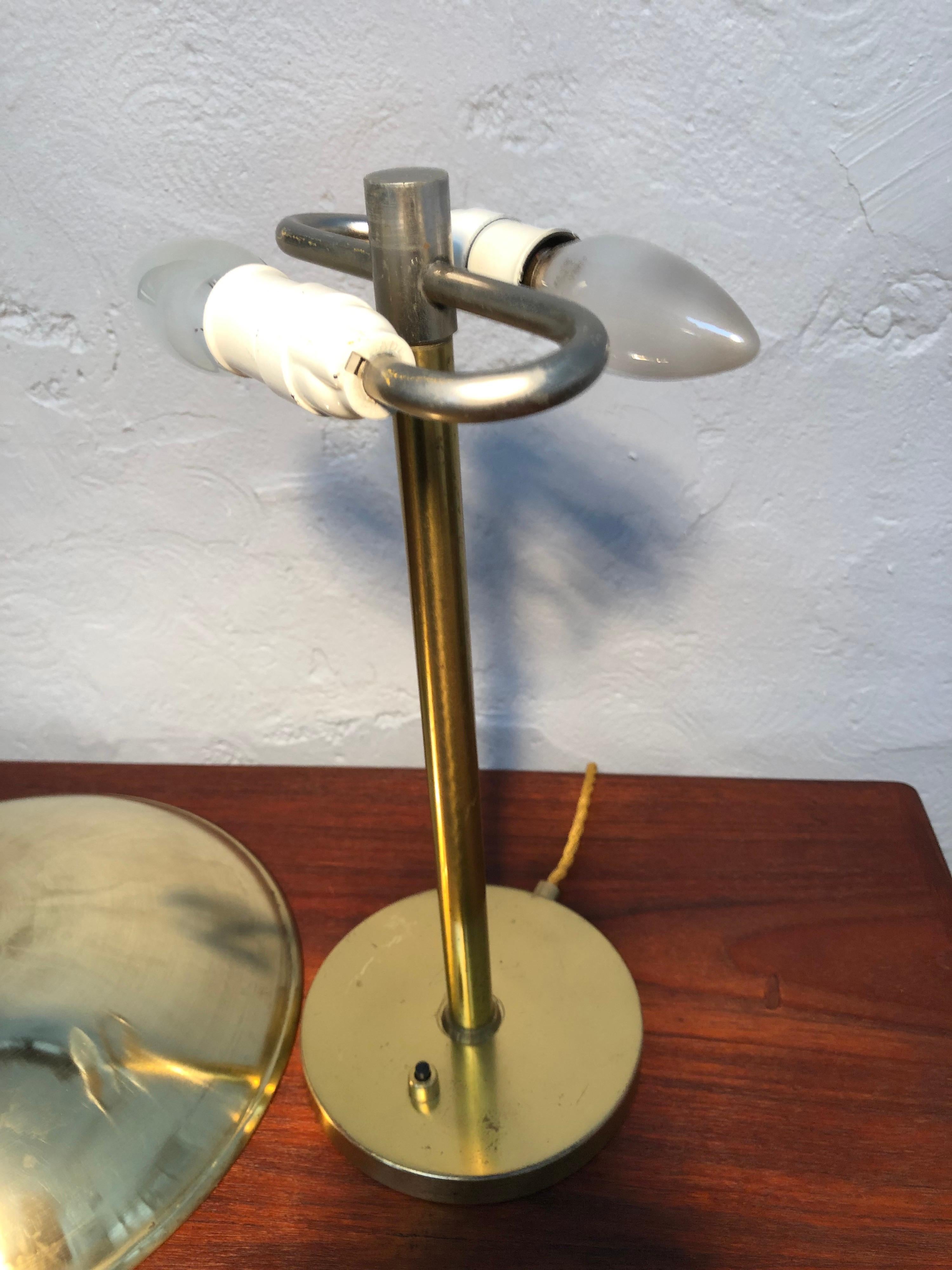 Danish Modernist Table Lamp in Brass from the 1940s by Lyfa With Provenance 1