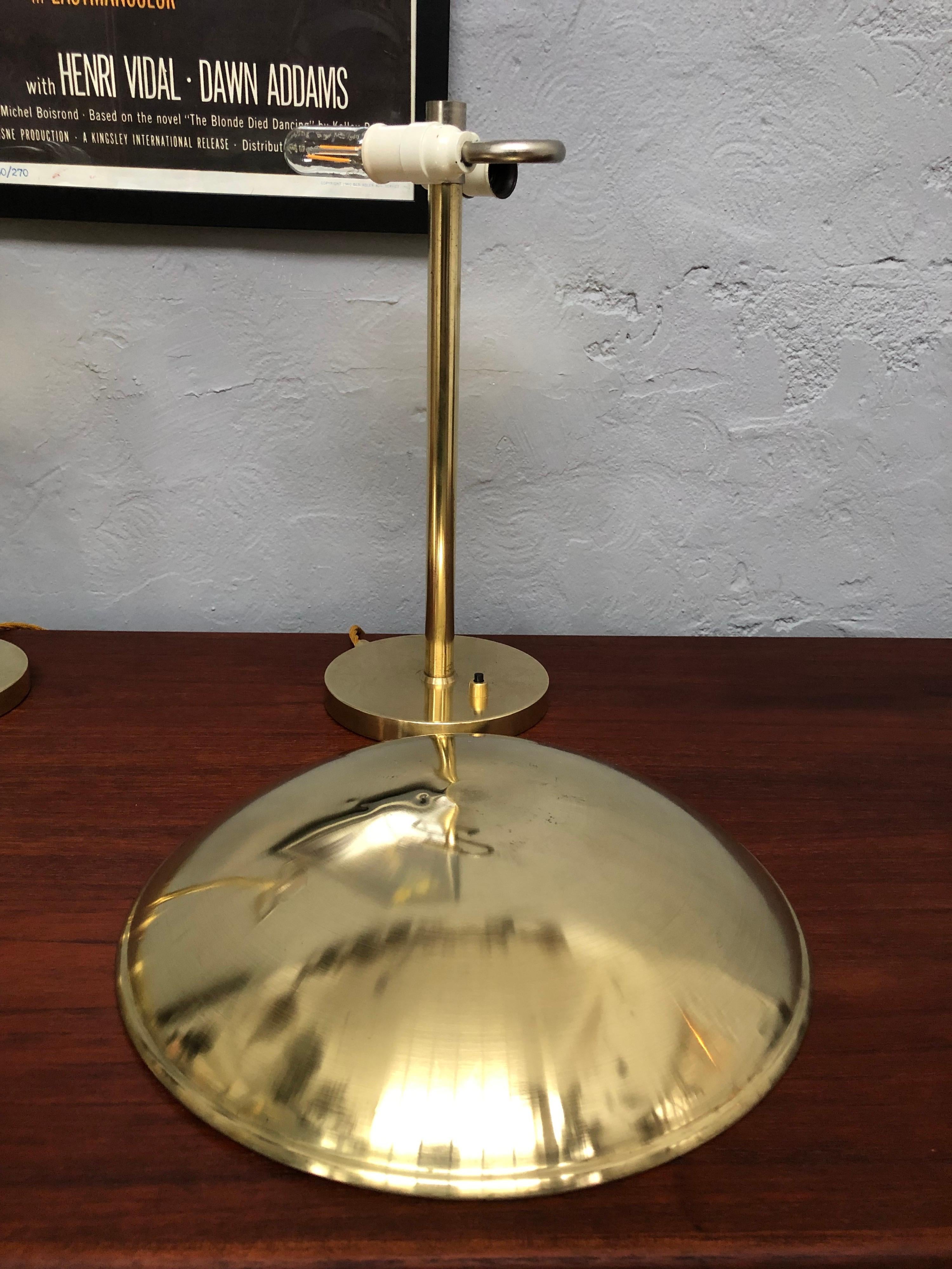 A Pair of Danish Modernist Table Lamp in Brass from the 1940s by Lyfa 2