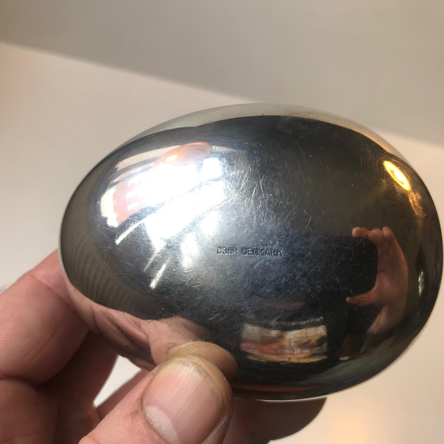 Mid-Century Modern Danish Modernist the Smile Silver Plate Ashtray by Carl Cohr, 1950s