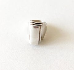 Danish Modernist Triple Tiered Sterling Silver Ring