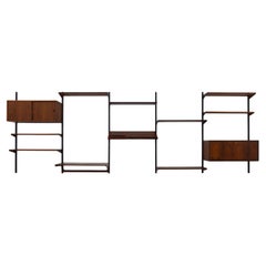 Danish Modular 5-Bay Rosewood Wall Unit by Kai Kristiansen for FM, 1960s. Danish Modular 5-Bay Rosewood Wall Unit by Kai Kristiansen for FM, 1960s.