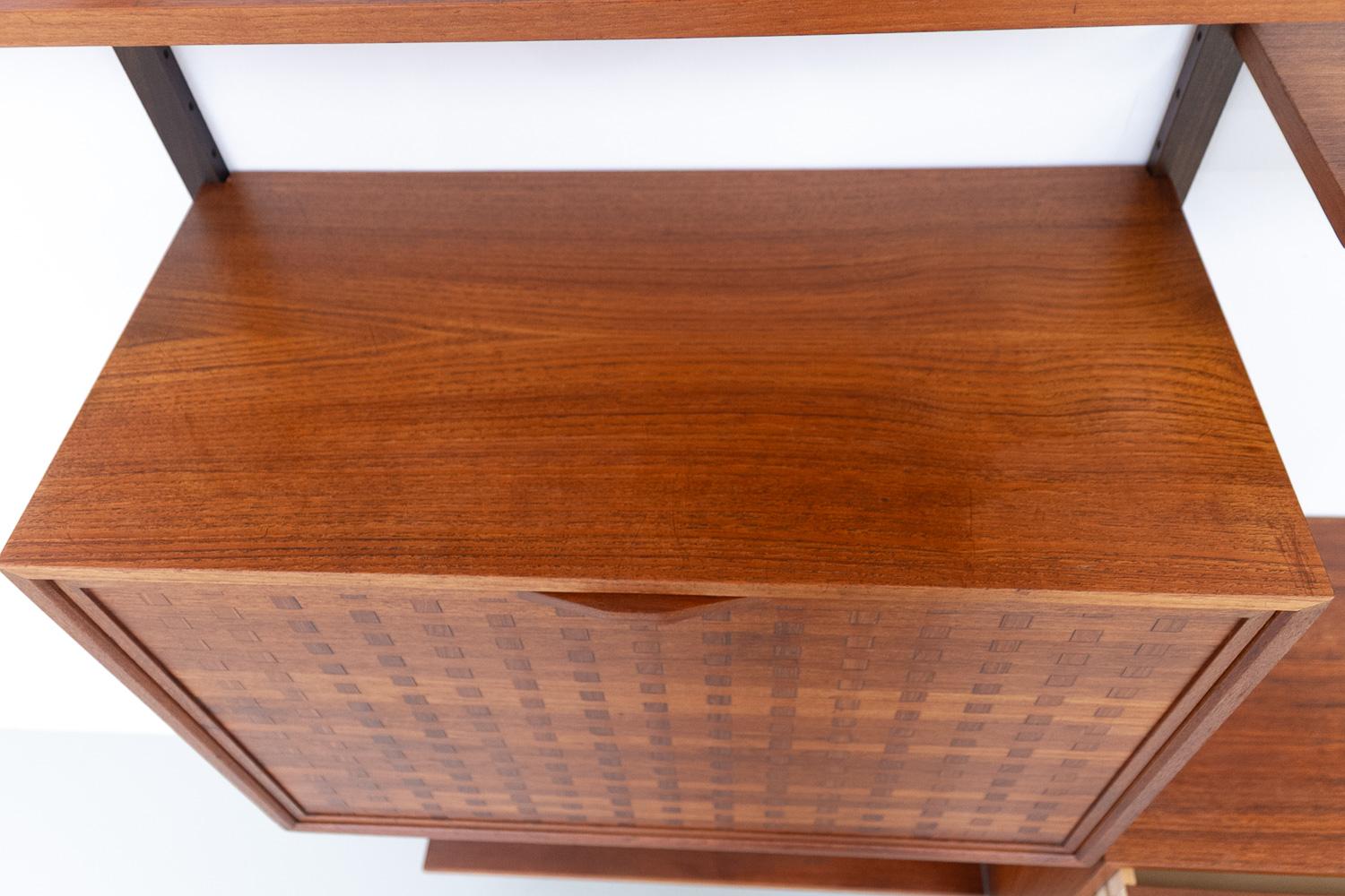 Parete attrezzata modulare danese in teak Royal di Poul Cadovius per Cado, 1950. in vendita 5