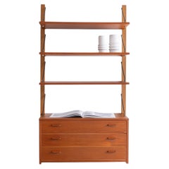 Danish modular wall unit in teak