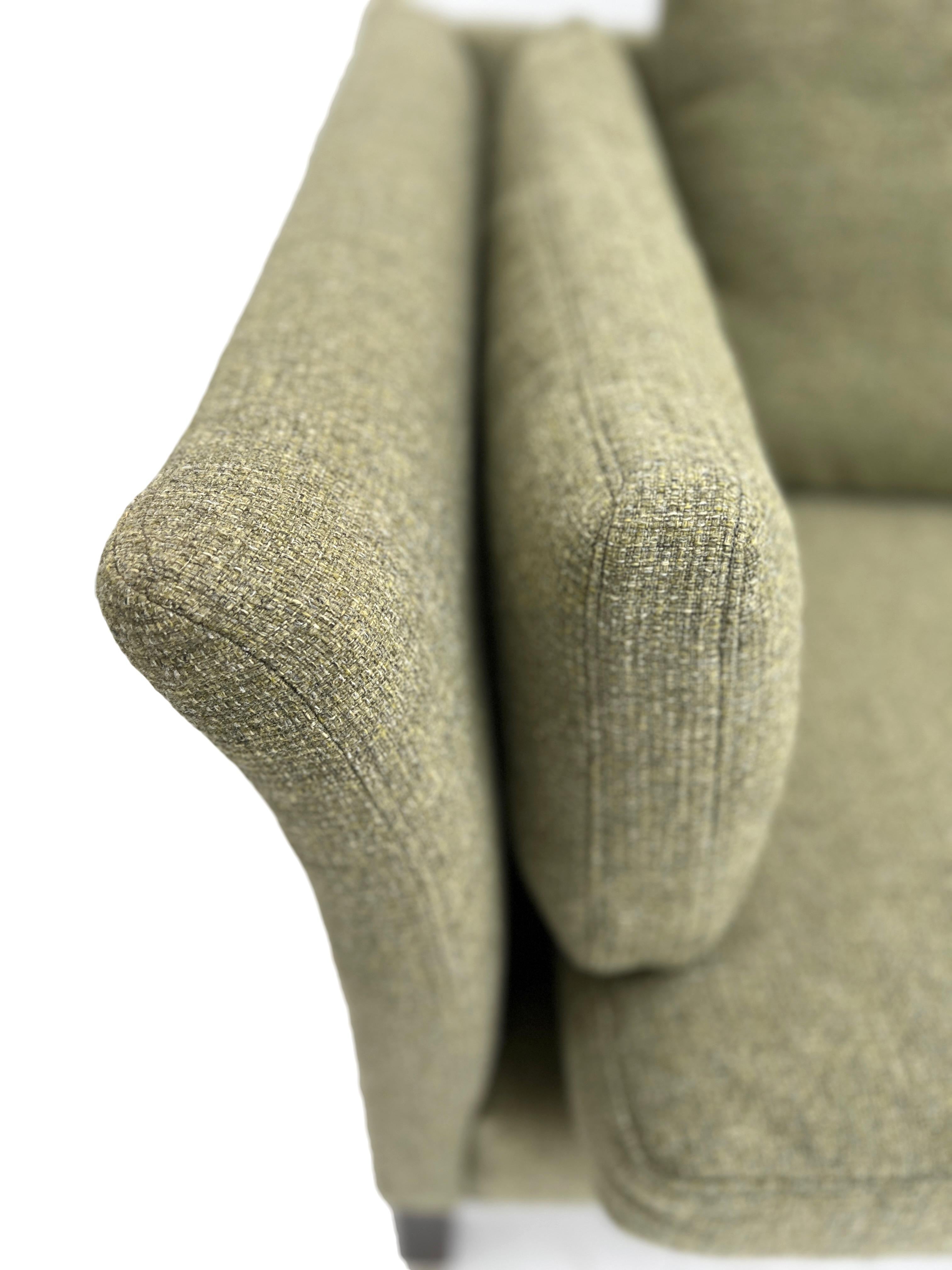 Danish Mogens Hansen Sage Green Wool 3 Seater Sofa Mid Century 1960s For Sale 5