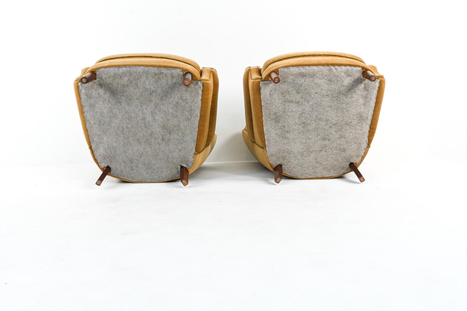 Danish Mohair His & Hers Easy Chairs Attributed to Fritz Hansen, c. 1950's 6