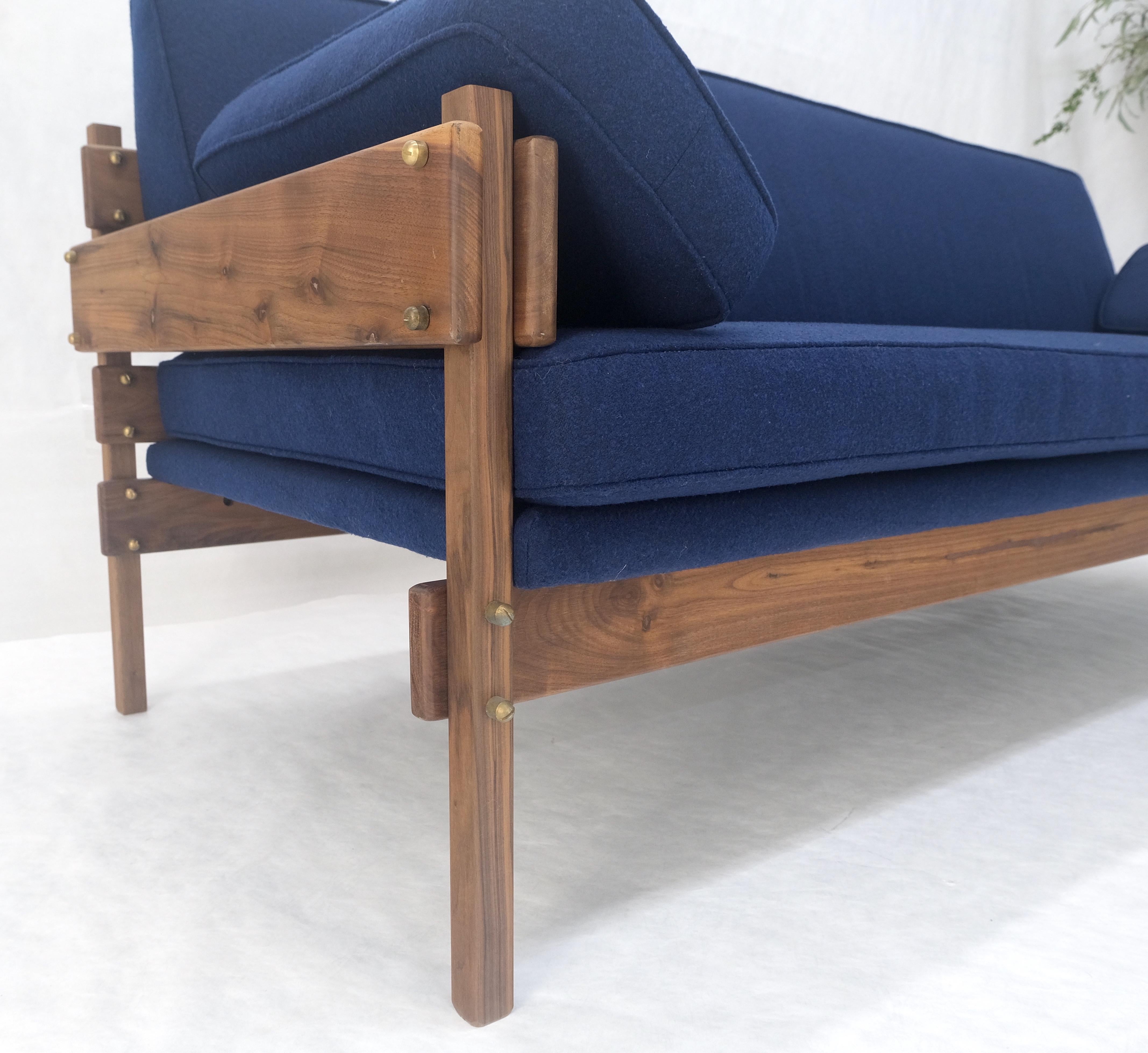 Danish MSM Solid Oiled Walnut Frame New Upholstery Vintage Daybed Sofa Settee 