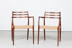 Danish N. O. Møller Pair of Armchairs No. 62  of Rosewood Made by J.L. Møller
