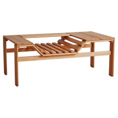 Banc/table basse danois en bois naturel, milieu du 20e siècle
