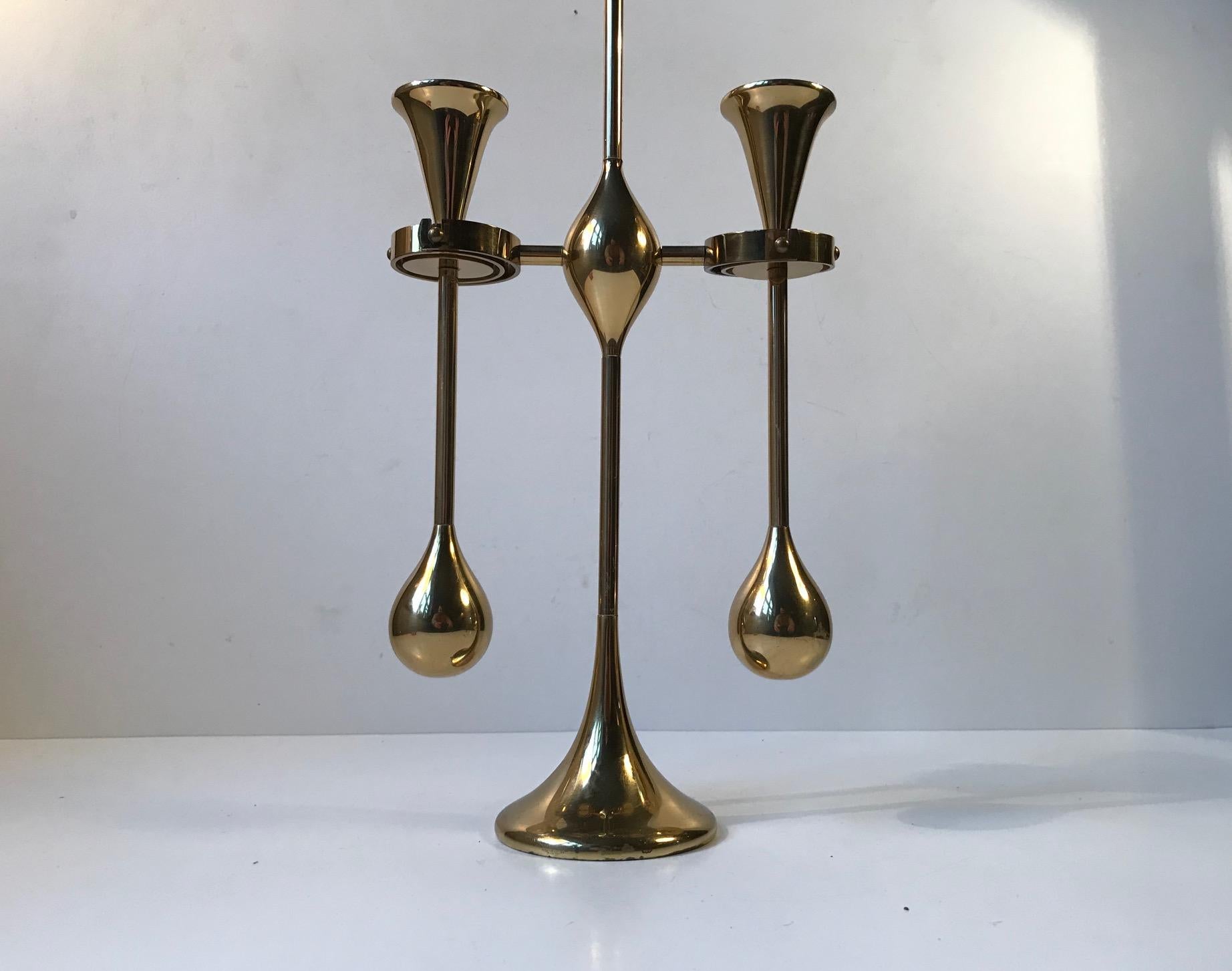 Danish Nautical Oil Lamp or Candle Holder in Brass by Freddie Andersen, 1970s 2