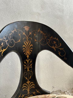 Danish neoclassical chair original painted decorations, Denmark 1860’s