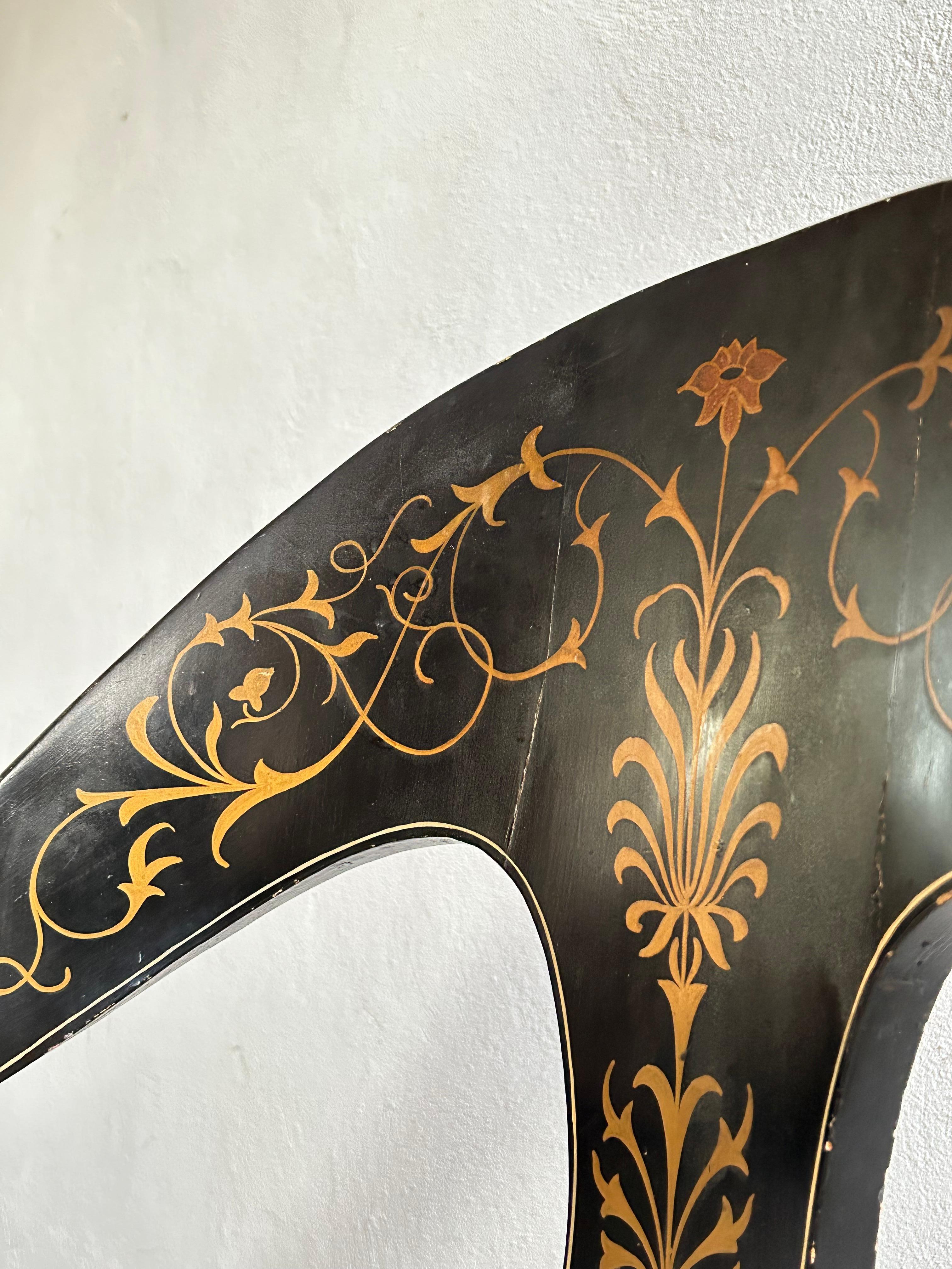 Mid-19th Century Danish neoclassical chair original painted decorations, Denmark 1860’s For Sale