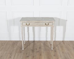 Danish Neoclassical Painted Console Table with Marbled Top, Circa 1820