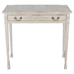 Mesa consola neoclásica danesa pintada con tapa jaspeada, circa 1820