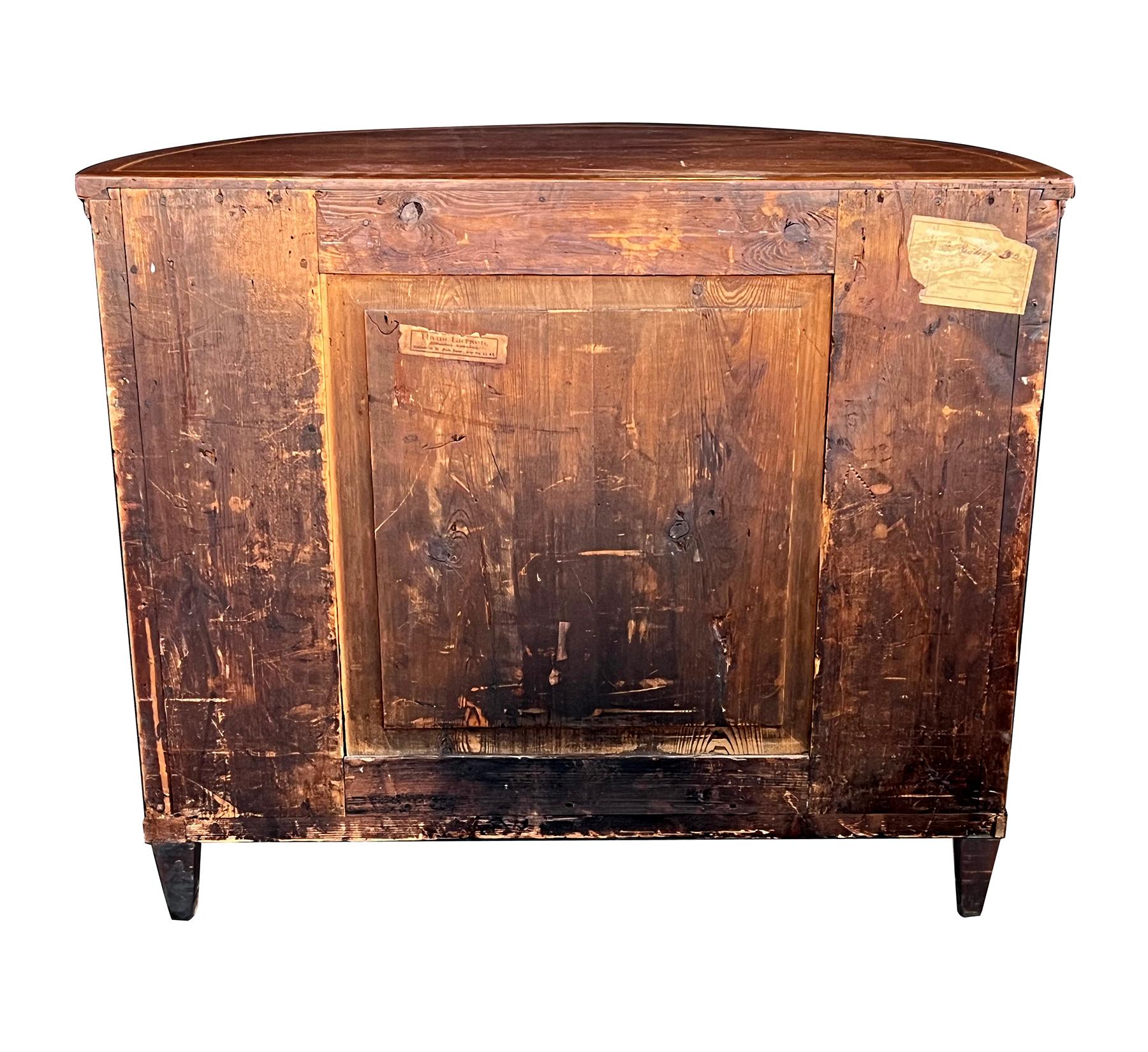 Danish Neoclassical Style Inlaid Mahogany Demi-lune Four-drawer Cabinet For Sale 3