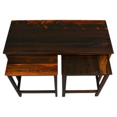 Vintage Danish nest of solid rosewood tables c1960