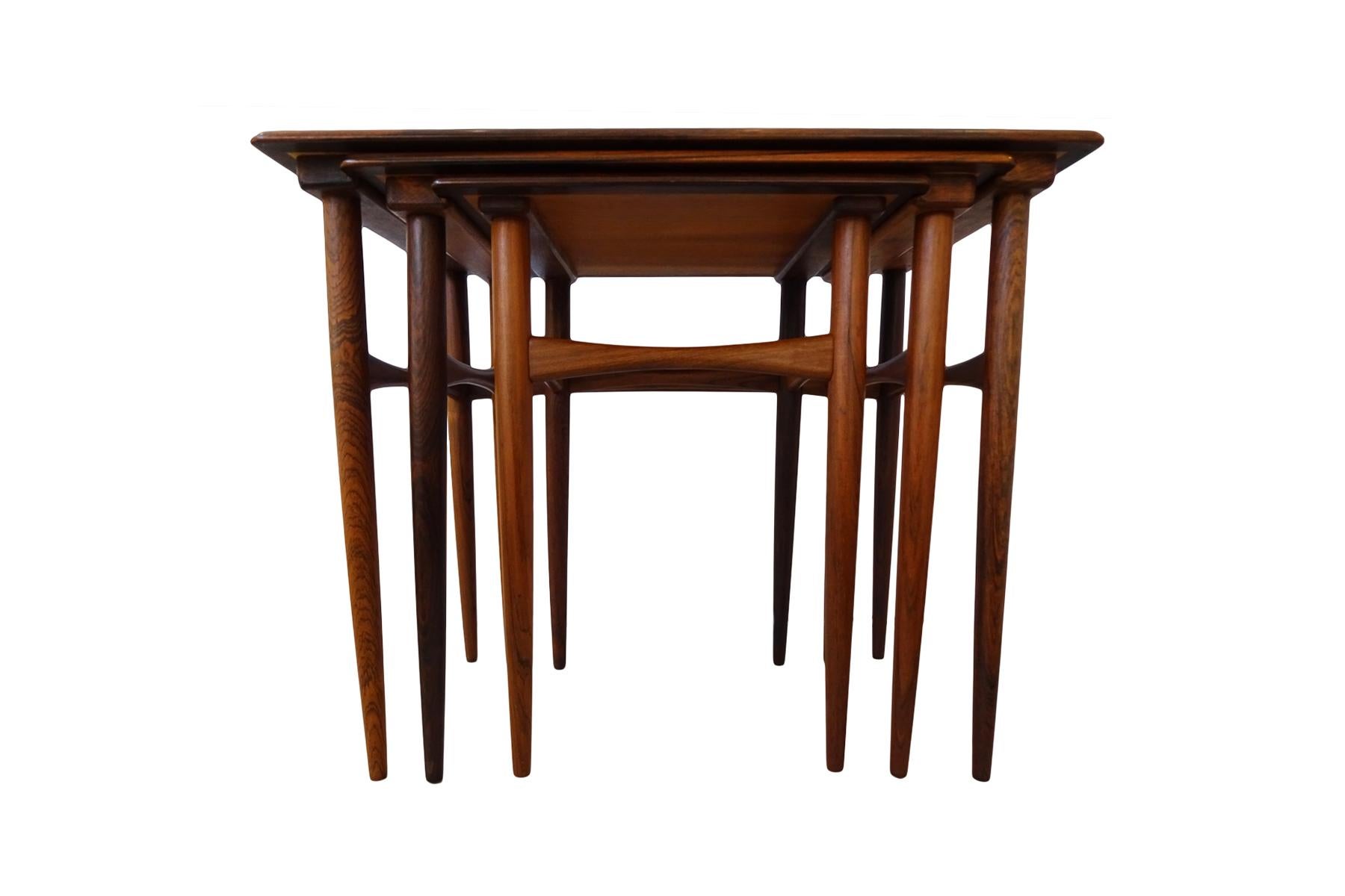 Mid-Century Modern Danish nesting Coffee Table Set - Kai Kristiansen Mid Century Rosewood 