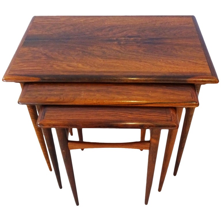 Danish nesting Coffee Table Set Kai Kristiansen Mid Century Rosewood
