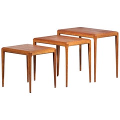 Danish Nesting Tables by Johannes Andersen in Teak Scandinavian, 1960