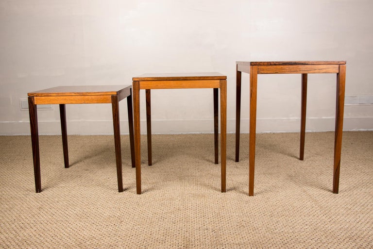 Danish Nesting Tables in Rio Rosewood by Johannes Andersen for CFC Silkeborg, 19 For Sale 4