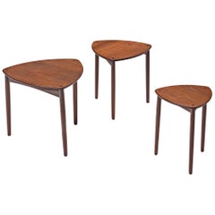 Danish Nesting Tables in Teak by Ejner Larsen and Aksel Bender Madsen