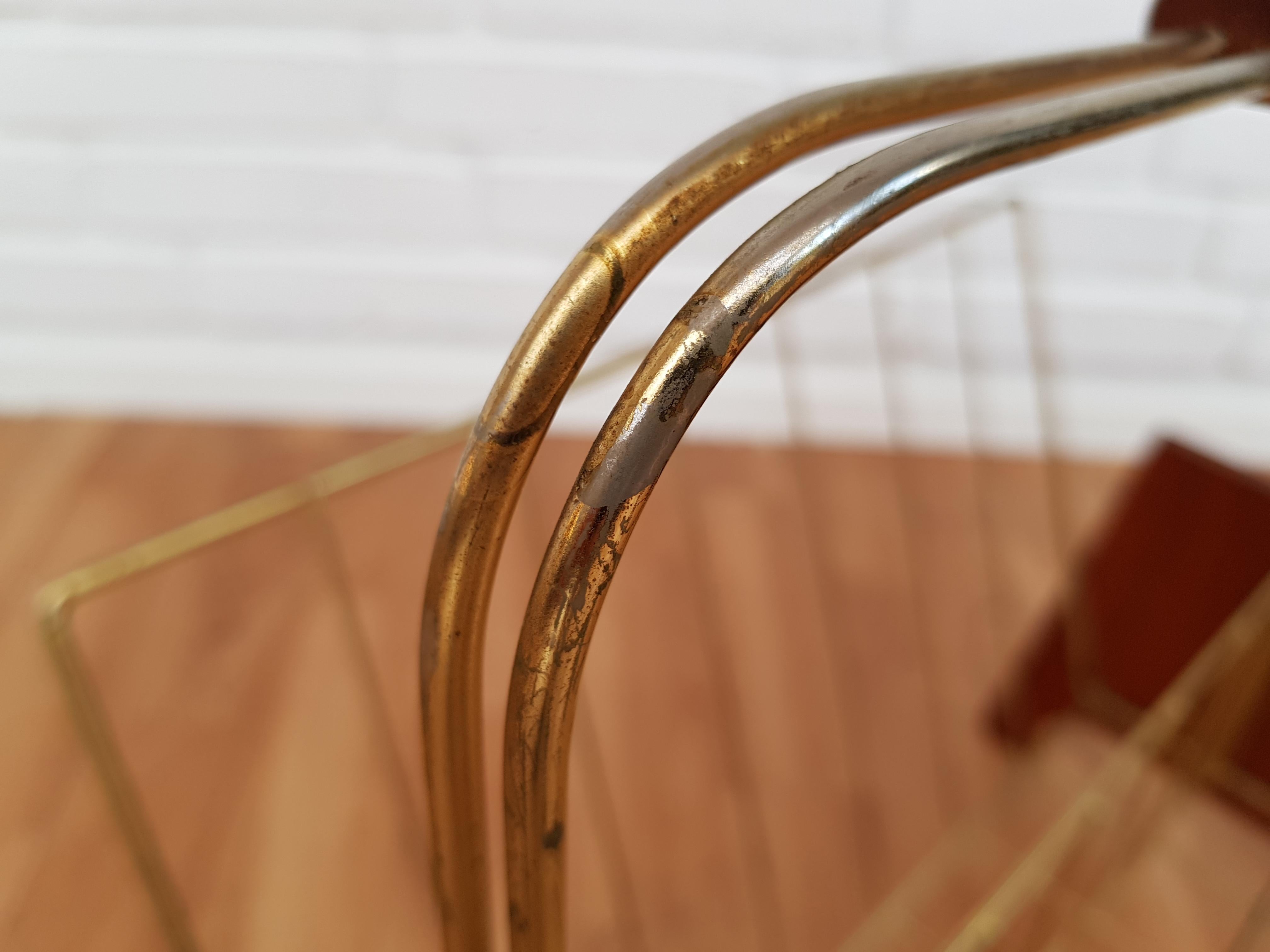 Danish Newspaper Holder, Teak Wood, Brass, 1960s For Sale 1