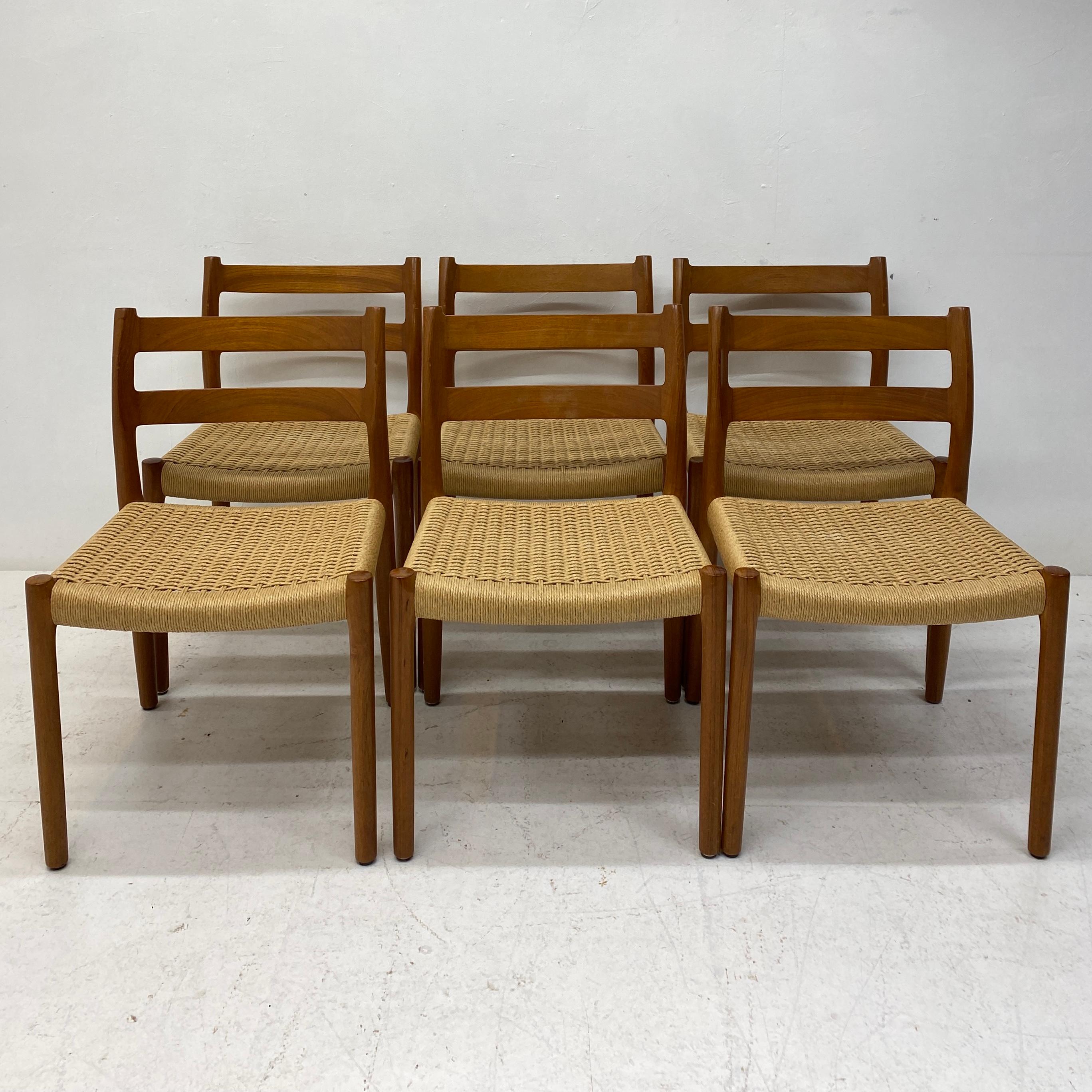 Danish Niels Moller Dining Chairs Six In Good Condition In Otley, GB