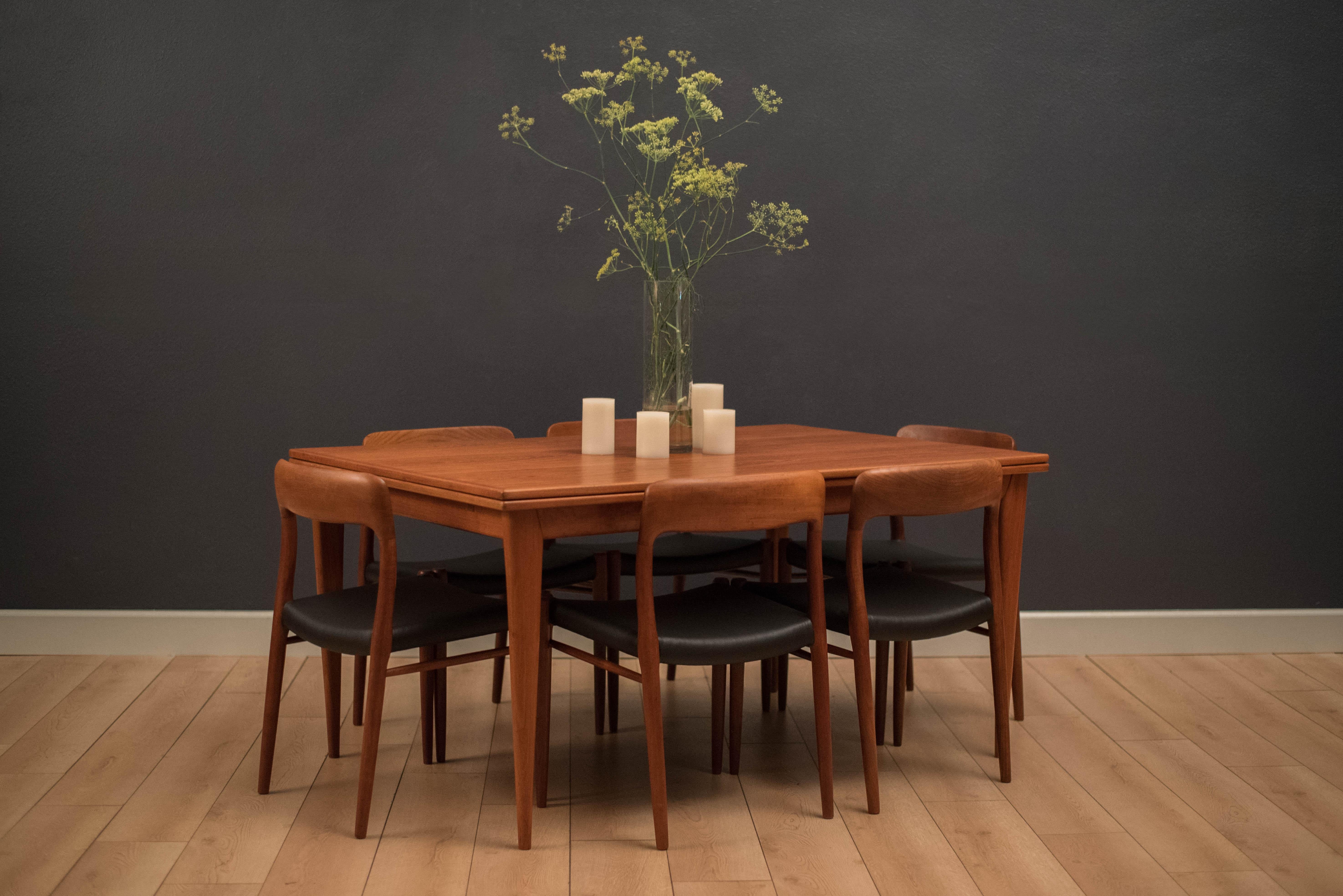 Danish Niels Otto Moller Teak Dining Table In Good Condition In San Jose, CA