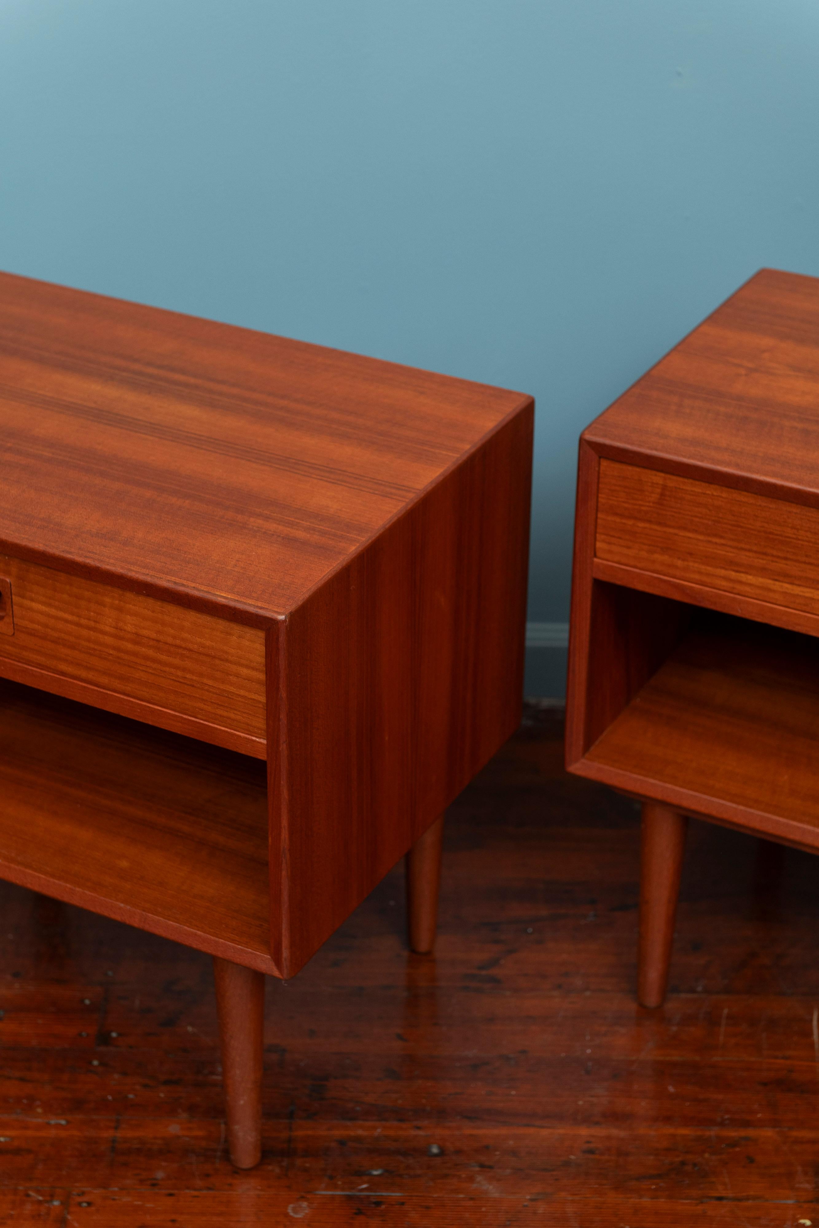 Teak Danish Nightstands by Johannes Andersen for Dyrlund For Sale