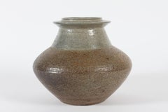 Danish Nils Kähler for HAK Kähler Large Wide Vase with Greyish-brown Glaze 1970s