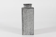 Danish Nils Kähler for HAK Kähler Tall Square Vase with Ash-grey Glaze 1950s