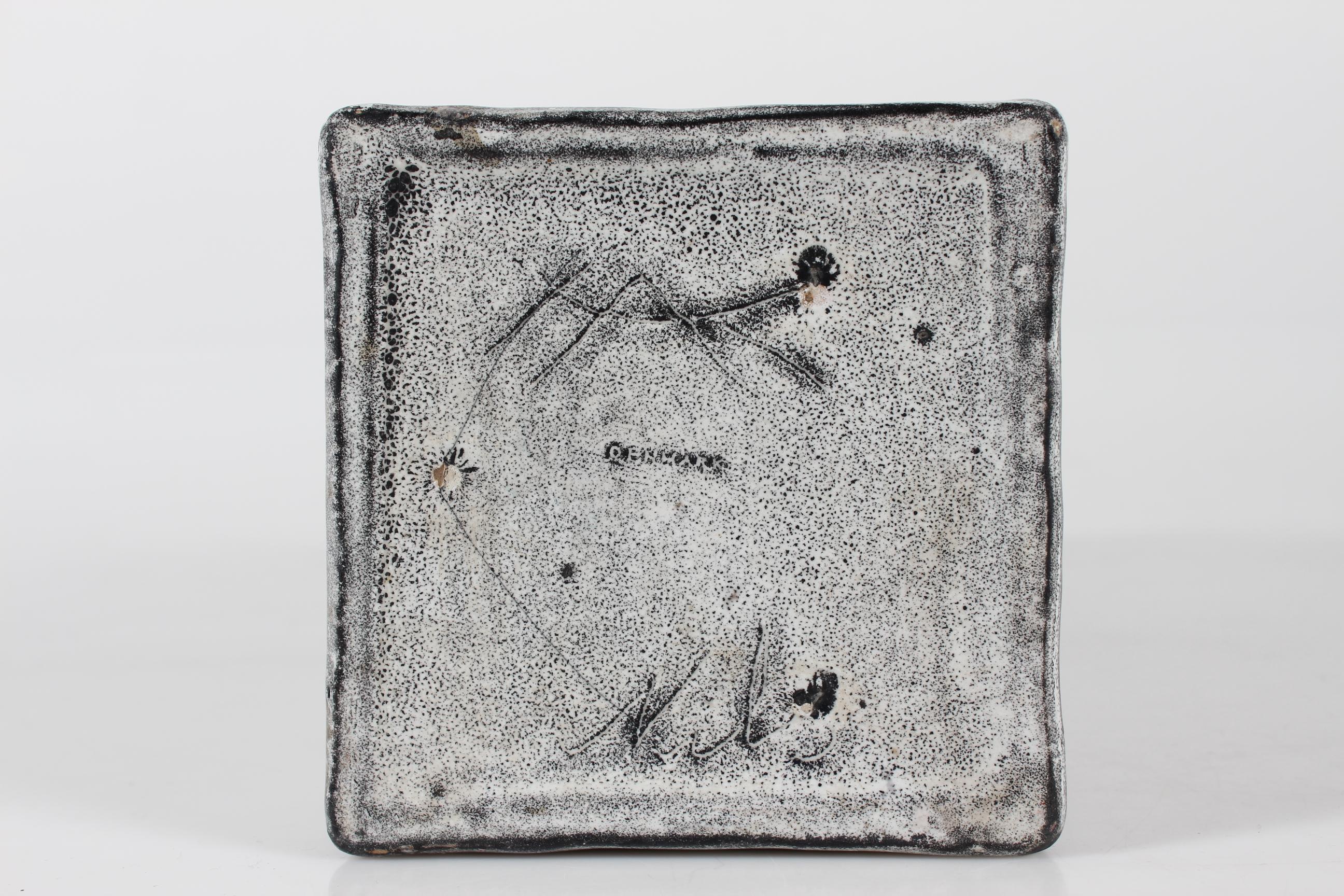 Vernissé Vase carré danois Nils Kähler pour HAK Kähler avec glaçure gris cendré, années 1950 en vente
