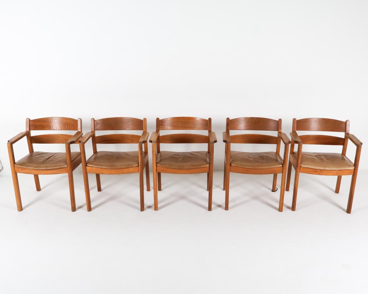 Dänischer Esstisch und Stühle aus Eiche und Leder von Kurt Ostervig, ca. 1960er Jahre im Angebot 11