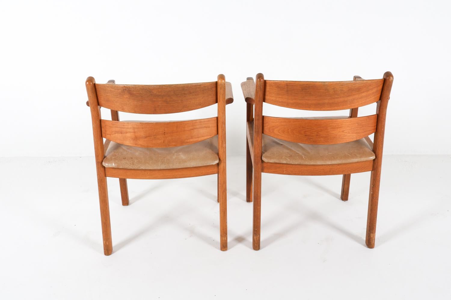 Dänischer Esstisch und Stühle aus Eiche und Leder von Kurt Ostervig, ca. 1960er Jahre im Angebot 13