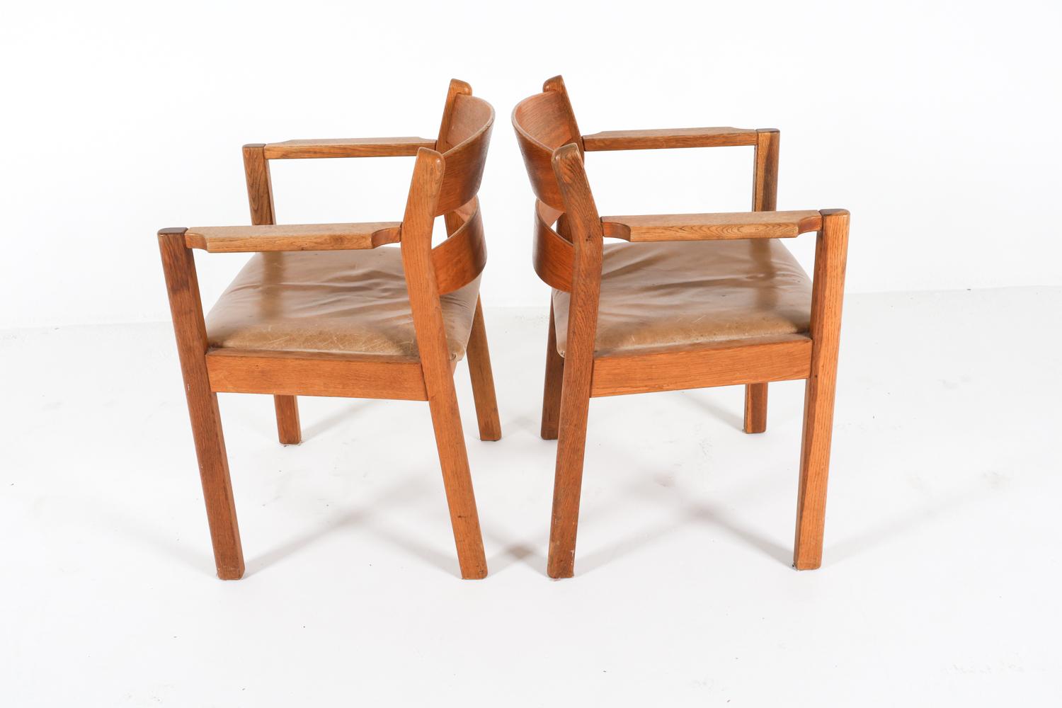 Dänischer Esstisch und Stühle aus Eiche und Leder von Kurt Ostervig, ca. 1960er Jahre im Angebot 14