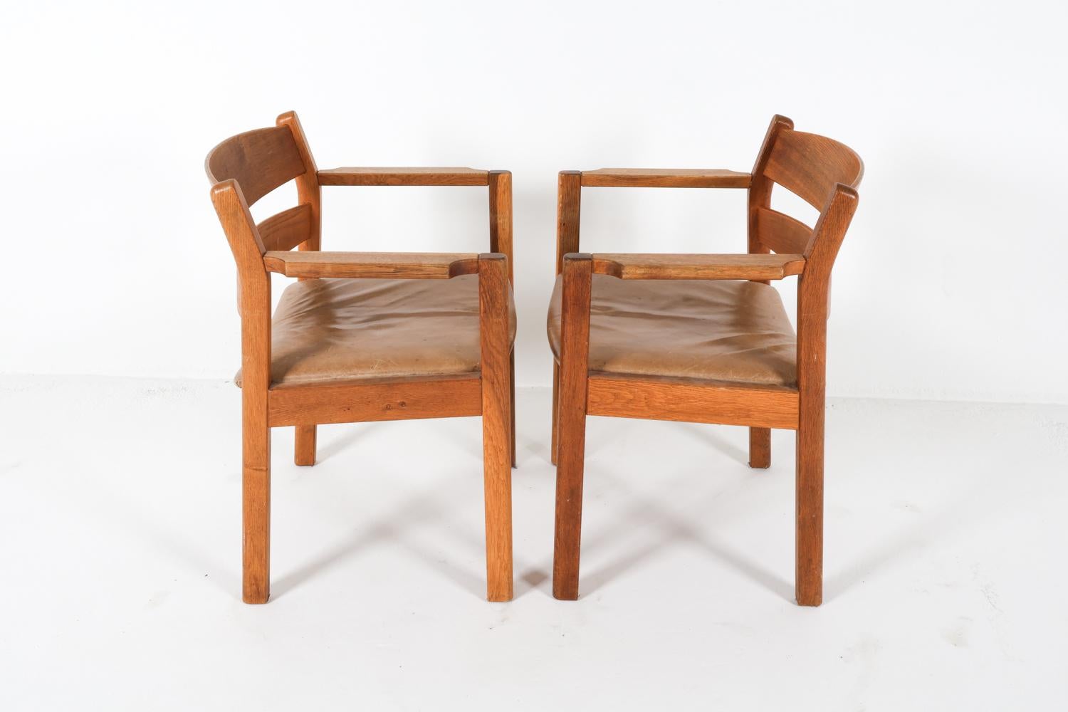 Dänischer Esstisch und Stühle aus Eiche und Leder von Kurt Ostervig, ca. 1960er Jahre im Angebot 15