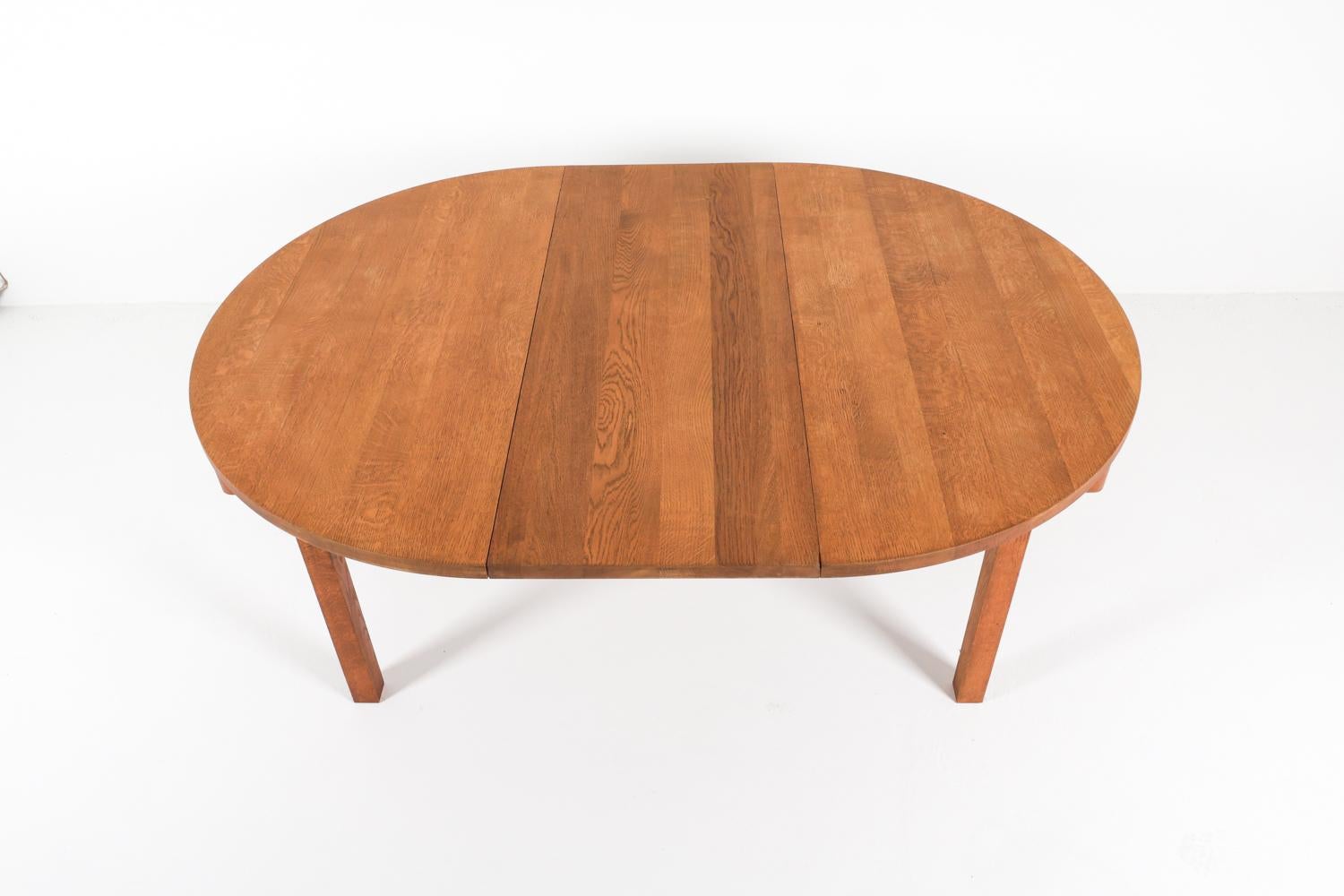 Dänischer Esstisch und Stühle aus Eiche und Leder von Kurt Ostervig, ca. 1960er Jahre im Angebot 1