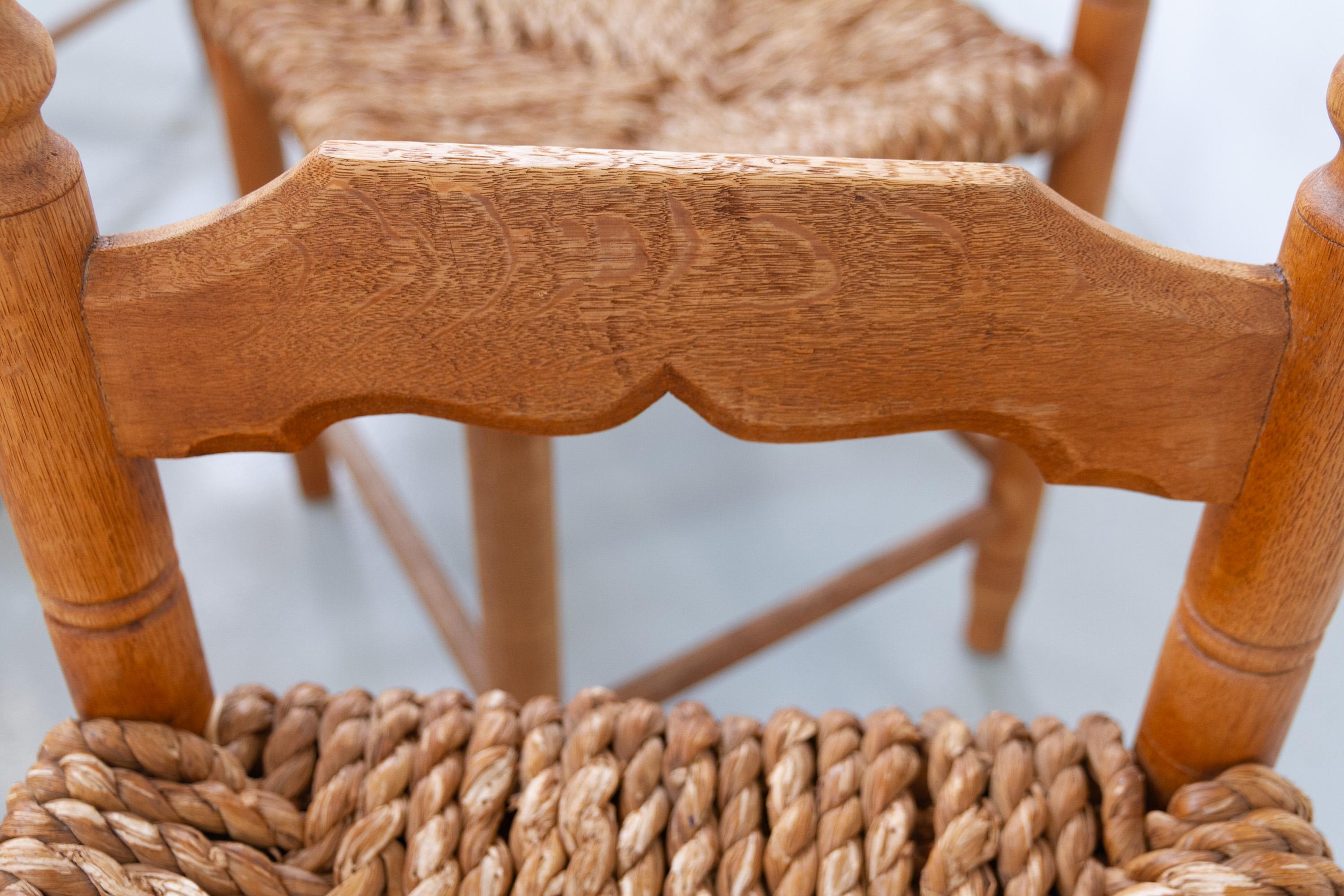 Sedie danesi in Oak e Seagrass di Hans Dau, set di 6. Anni '60. in vendita 10