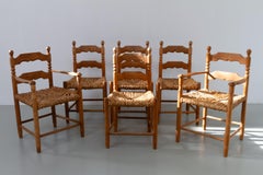 Danish Oak and Seagrass Chairs by Hans Dau, Set of 6. 1960s.
