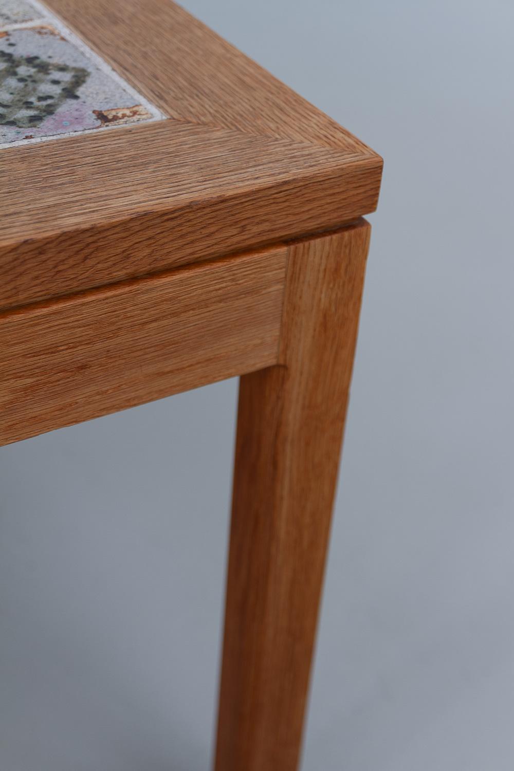 Danish Oak and Tile Coffee Table by Tue Poulsen, 1960s. For Sale 4