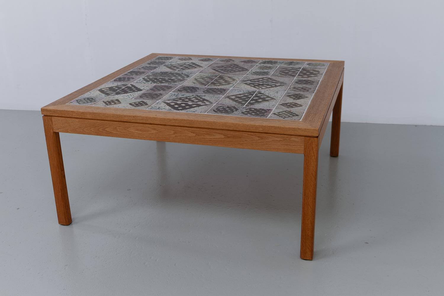 Danish Oak and Tile Coffee Table by Tue Poulsen, 1960s. For Sale 8