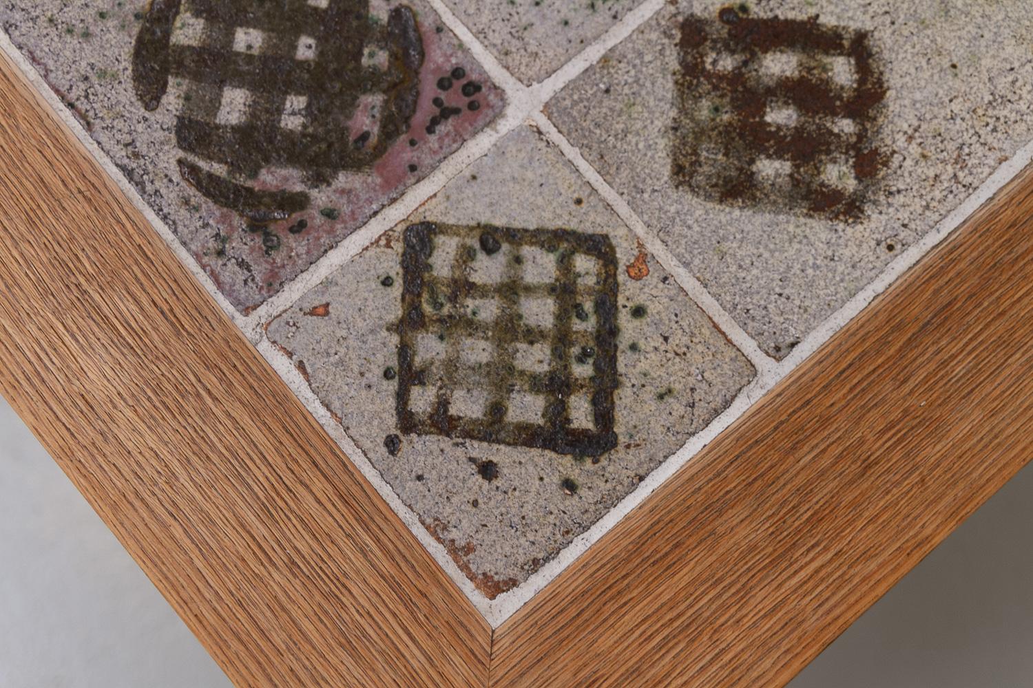 Danish Oak and Tile Coffee Table by Tue Poulsen, 1960s. For Sale 14