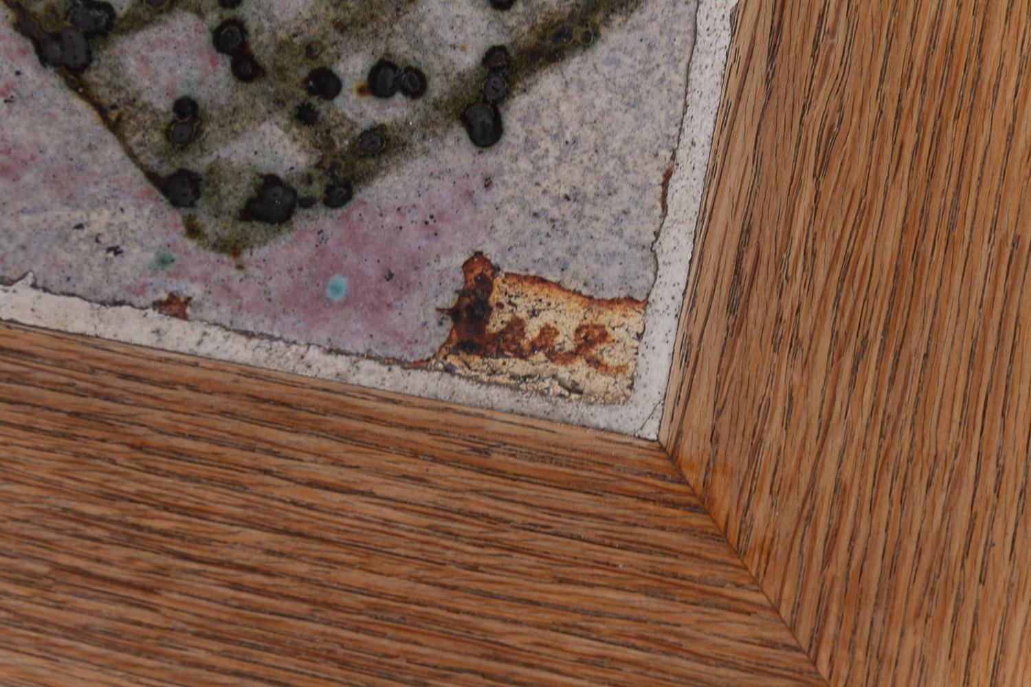 Danish Oak and Tile Coffee Table by Tue Poulsen, 1960s. In Good Condition For Sale In Asaa, DK