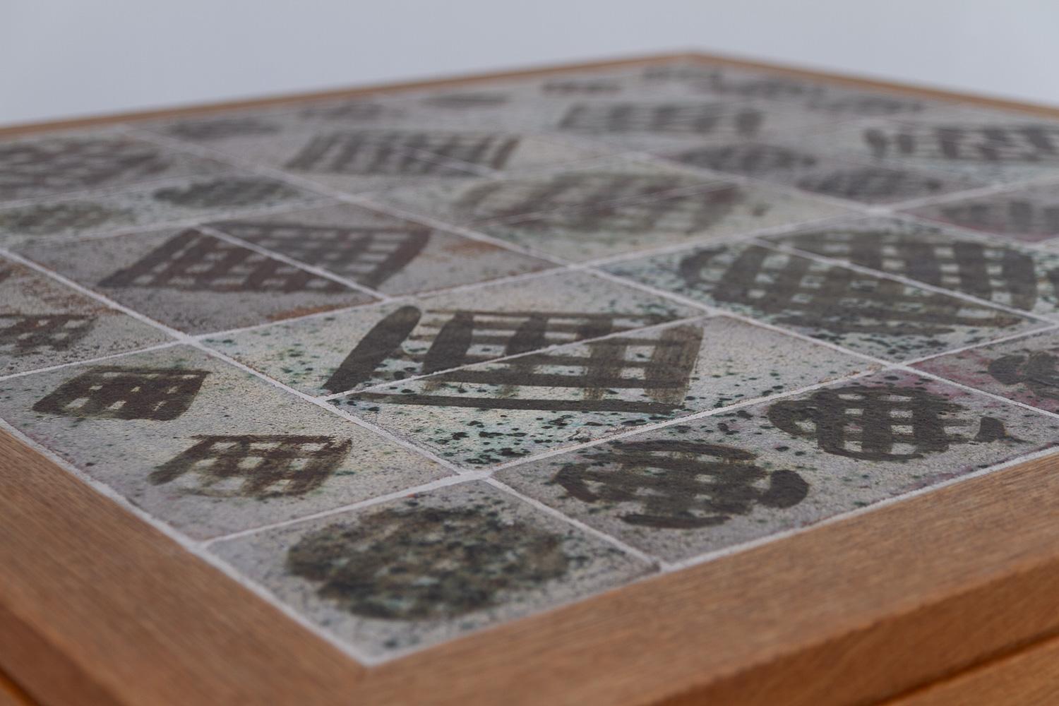 Danish Oak and Tile Coffee Table by Tue Poulsen, 1960s. For Sale 2