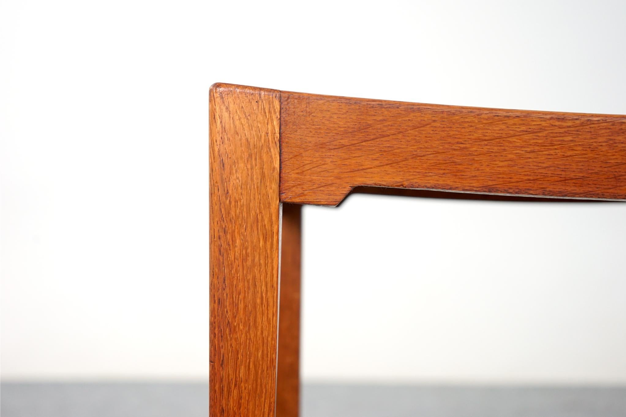 Scandinavian Modern Danish Oak Arched Stool / Side Table